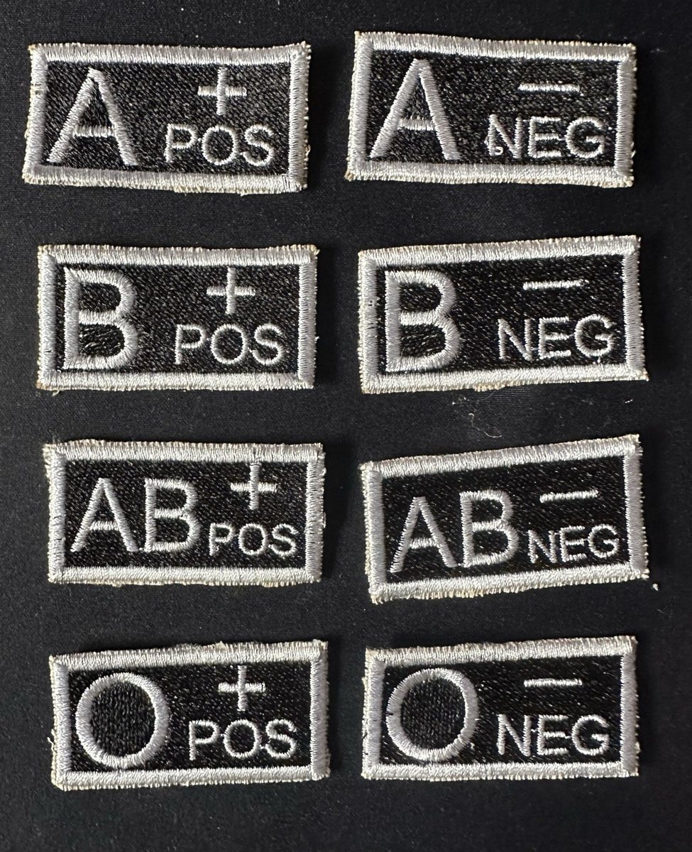 Blood Type Patch, Embroidered Sew-On